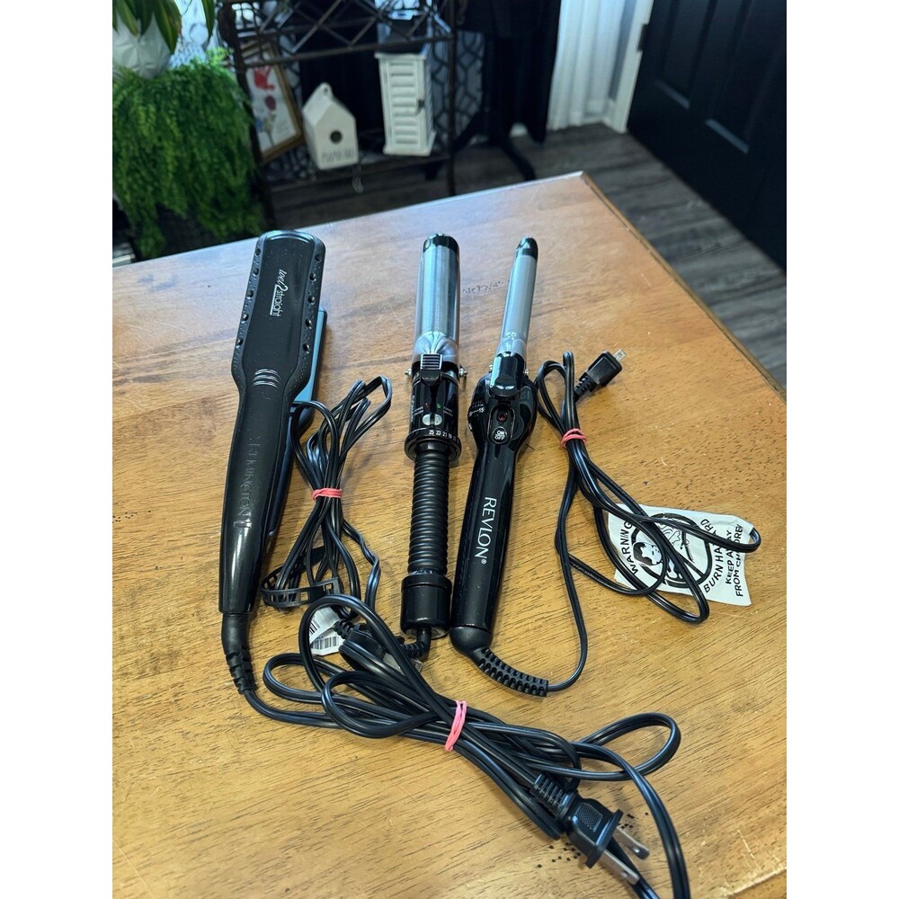 Hair straightener and 2 Curling Irons